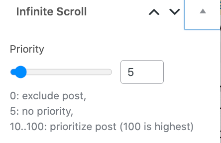 Infinite scroll priority